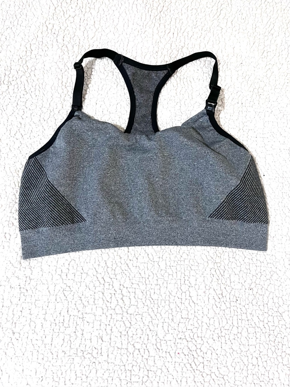Seamless Grey Racerback Maternity Sports Bra - Comfortable Support